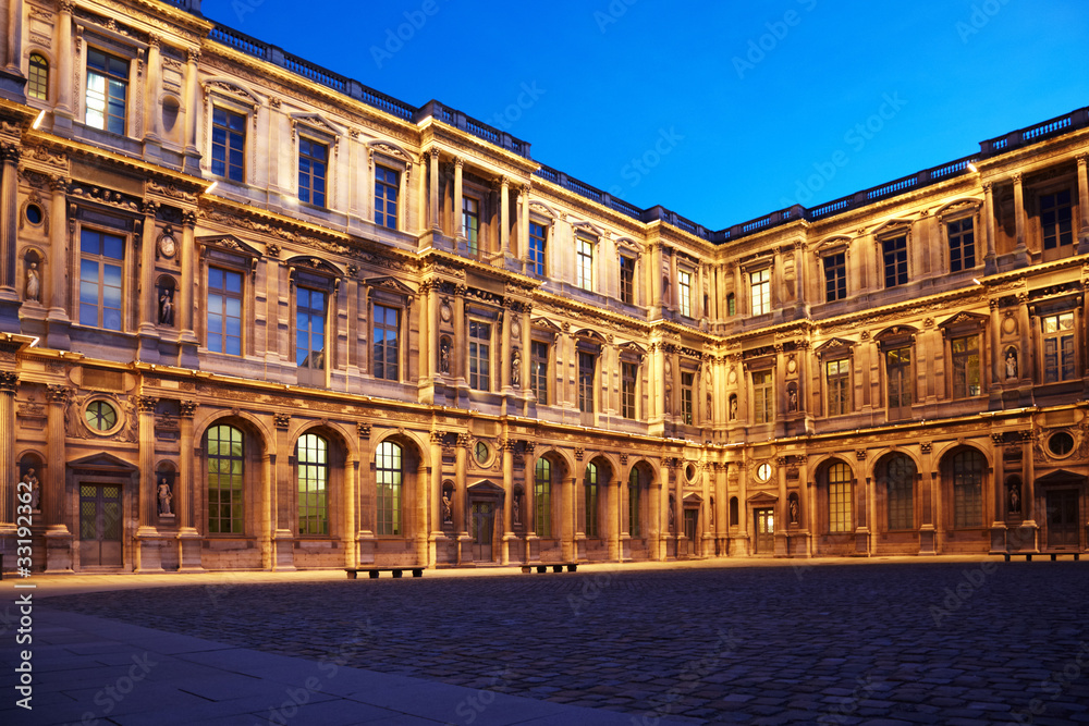 The part of the courtyard of the Louvre