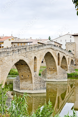 bridge over river Arga,Puente La Reina, Way of Saint James,Spain
