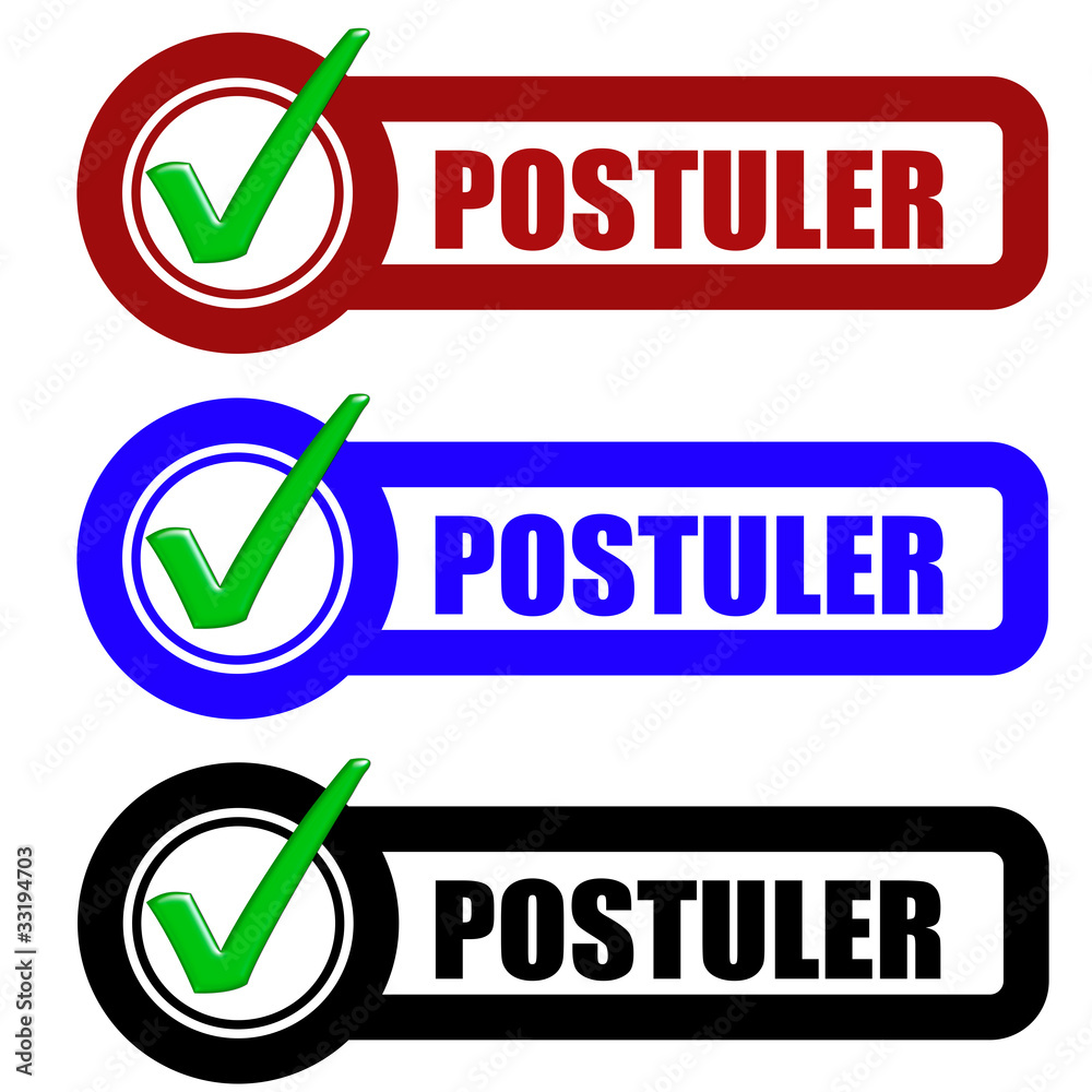 Checkbox Schild 3er POSTULER Checkbox Schild 3er POSTULER
