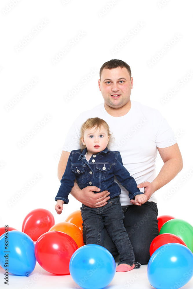 father plays with the small daughter. father plays with the small daughter.