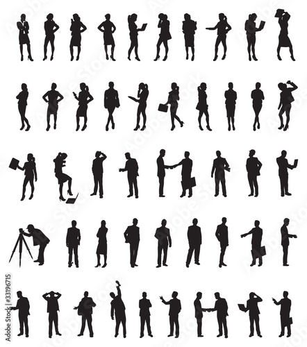 a set of business people silhouettes