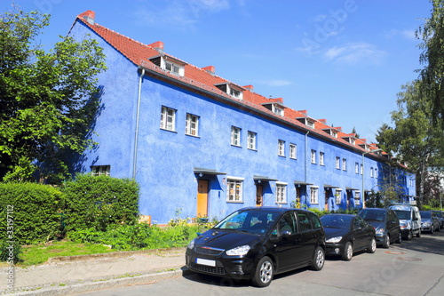 Blaue Wohnsiedlung
