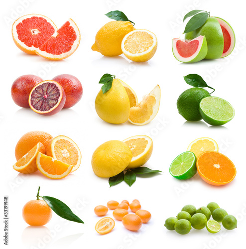 Fototapeta Naklejka Na Ścianę i Meble -  set of 12 different citruses