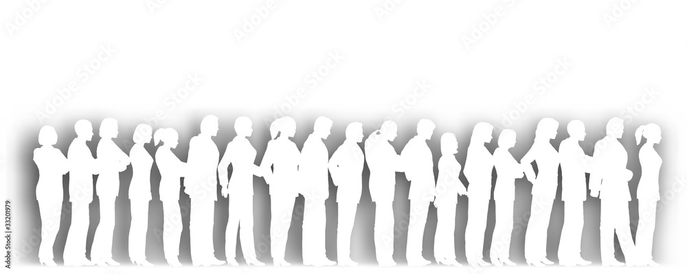 Naklejka premium Cutout queue