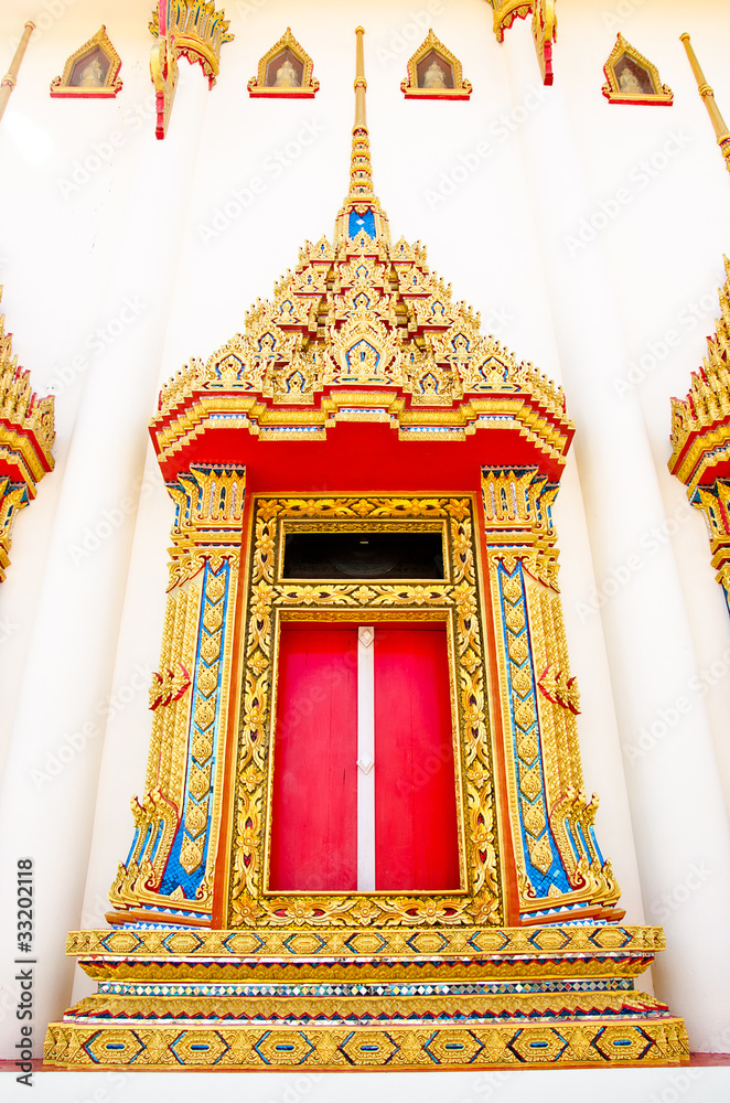 Thai style window at the temple
