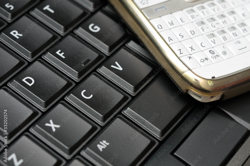 Keyboard and phone Keyboard and phone
