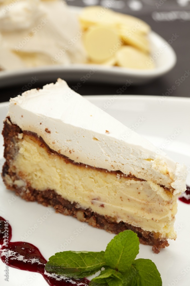 Cake with jam and mint Cake with jam and mint
