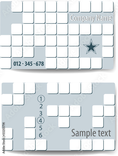 Business card. Tetris style. Vector element