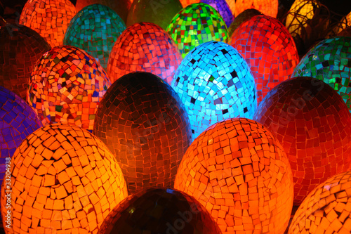 Colorful oval egg shaped lamps