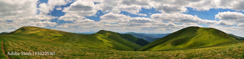 Mountains meadows panorama photo