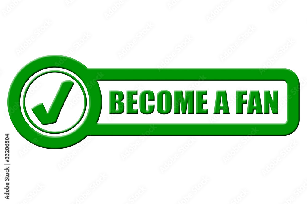 Checkbox Schild grün rel BECOME A FAN Checkbox Schild grün rel BECOME A FAN