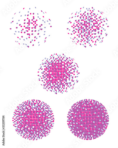 Vector set of Backgrounds with shining disco-ball pattern