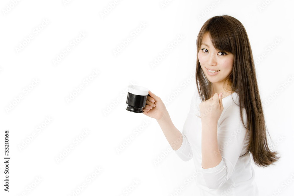 Fototapeta premium ガッツポーズの女性