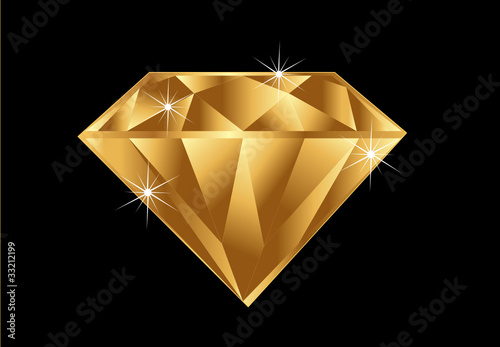 Gold diamond with brilliant sparkle jewelry