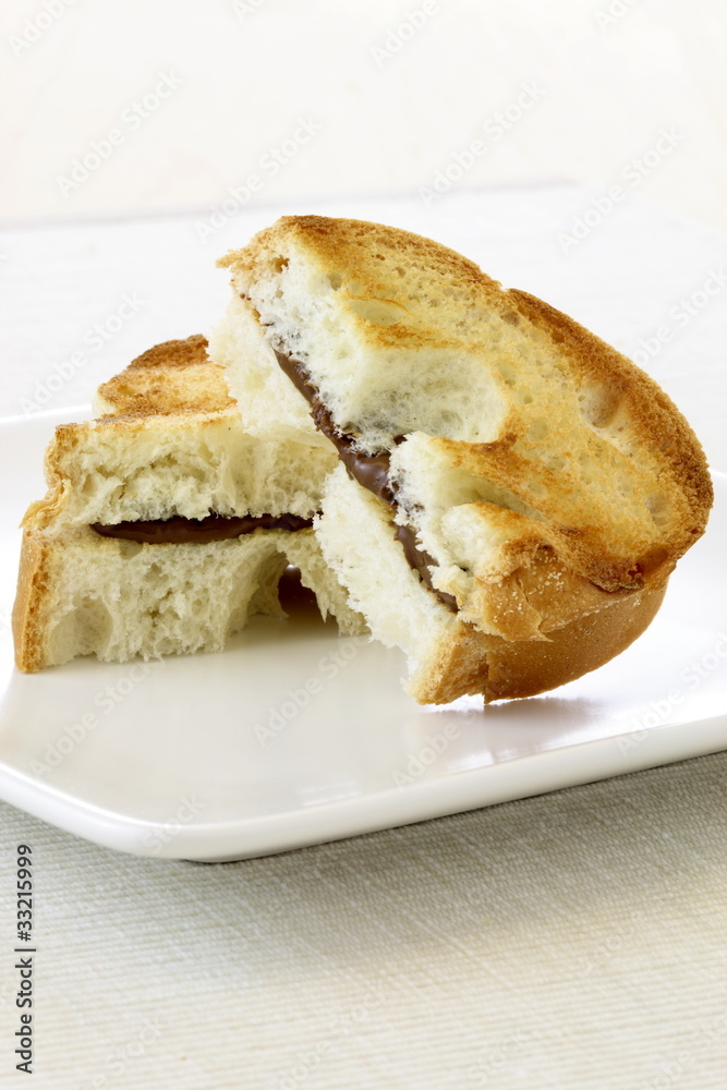 delicious hazelnut and chocolate spread sandwich delicious hazelnut and chocolate spread sandwich