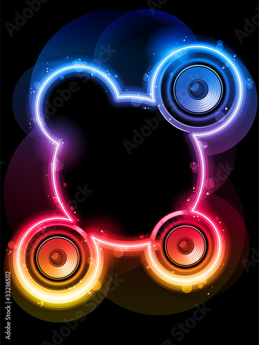 Disco Speaker with Neon Rainbow Circle