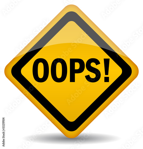 Vector oops sign