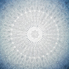 Fotobehang Tunesië Blauw Arabisch plafond met ornamenten  © Nataliya Hora