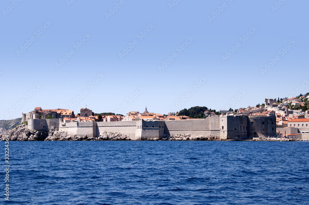 Approaching the Walled City of Dubrovnic in Croatia from the sea Approaching the Walled City of Dubrovnic in Croatia from the sea