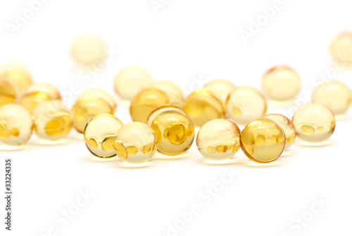 Transparent yellow capsules