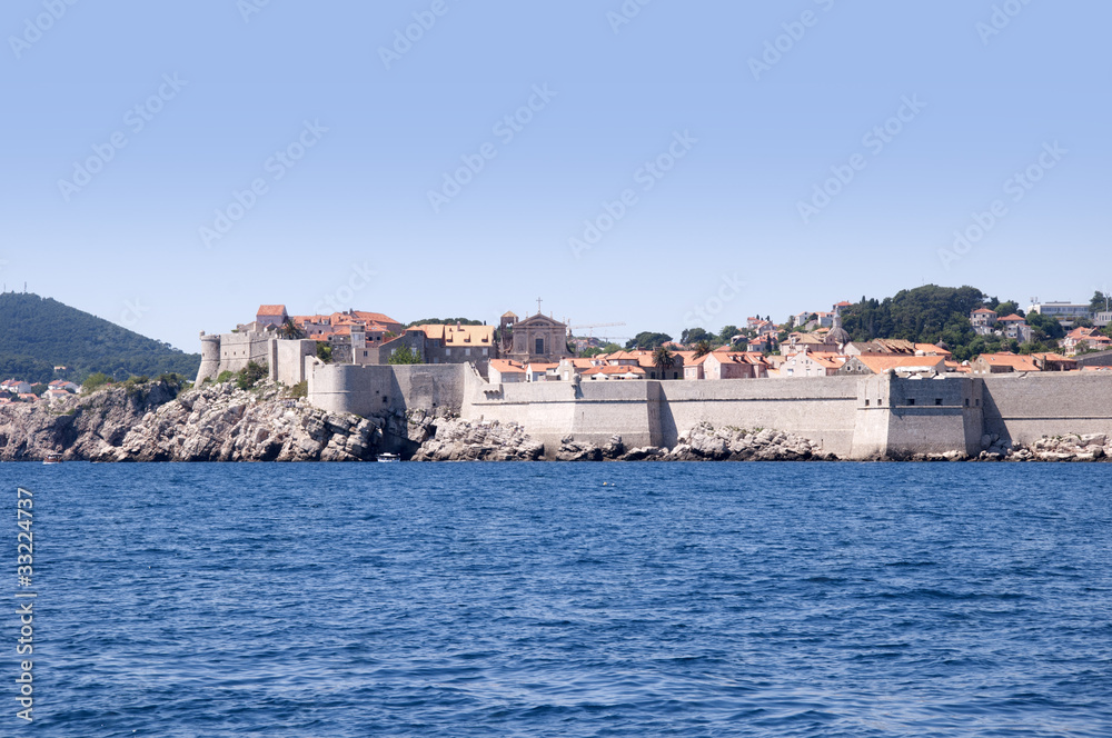 Approaching the Walled City of Dubrovnic in Croatia from the sea