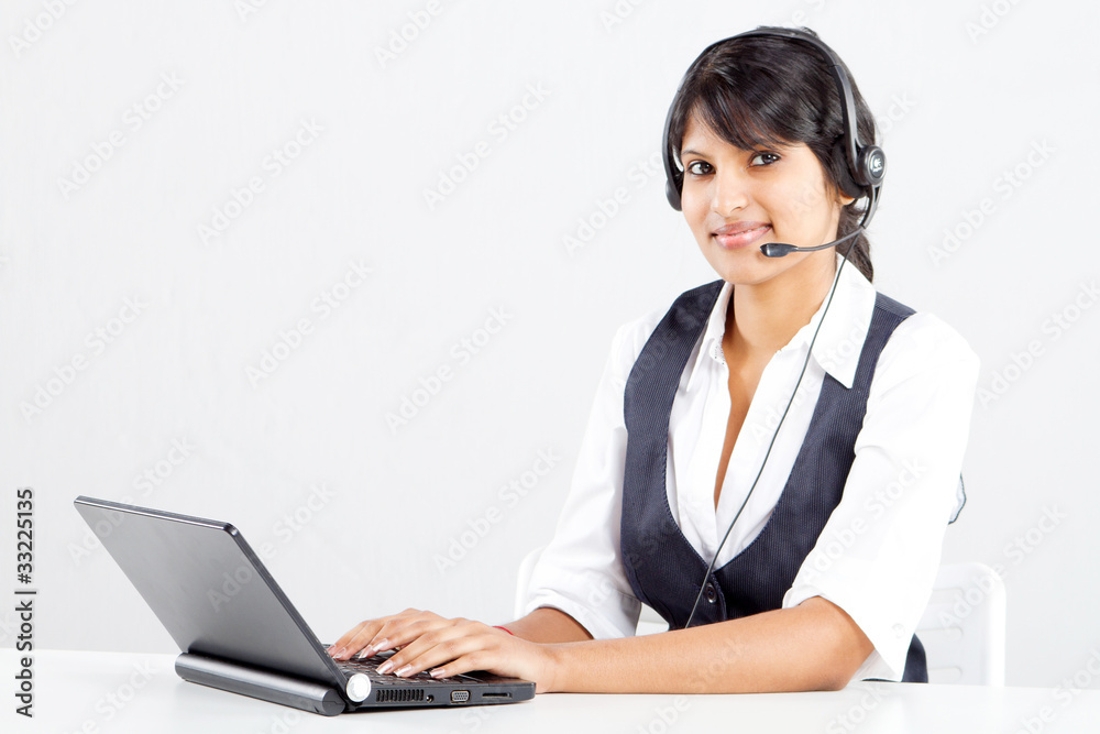 beautiful indian businesswoman with headphones beautiful indian businesswoman with headphones