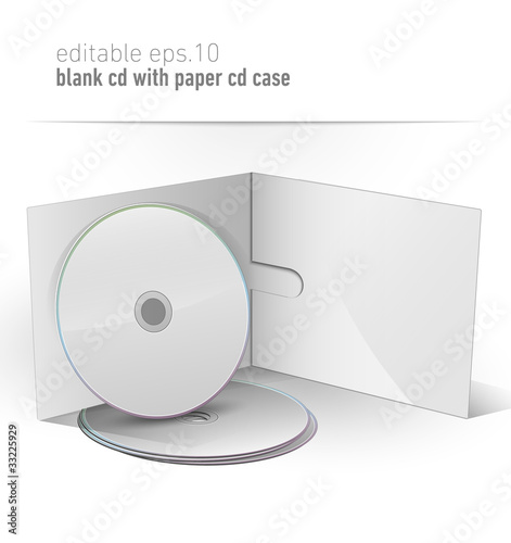 Blank CD DVD in paper case | editable eps. 10 vector