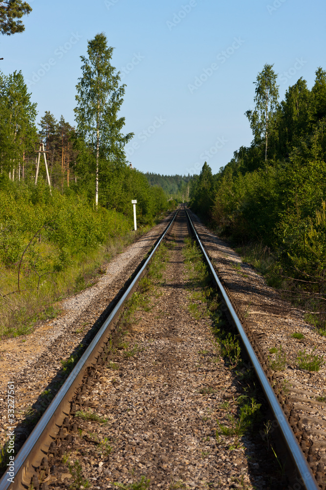 railway in wood