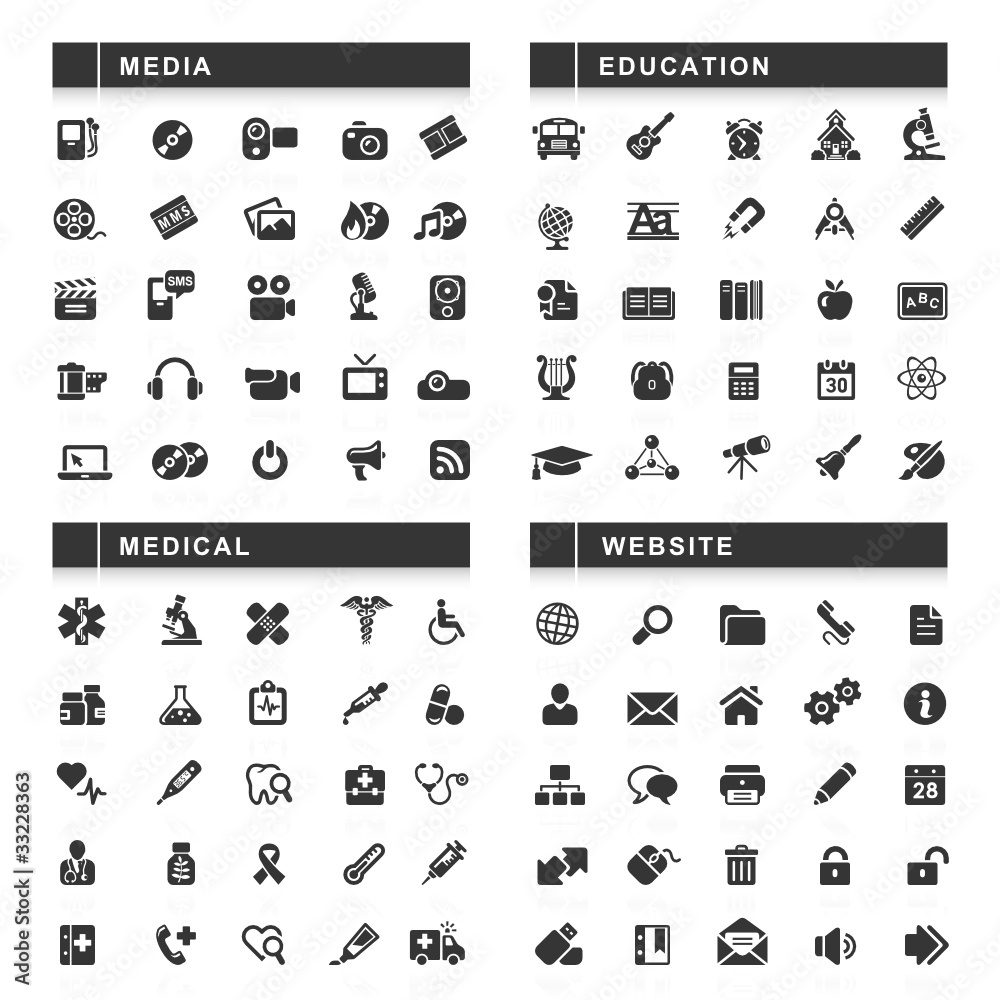 100 Black Web Icons 100 Black Web Icons