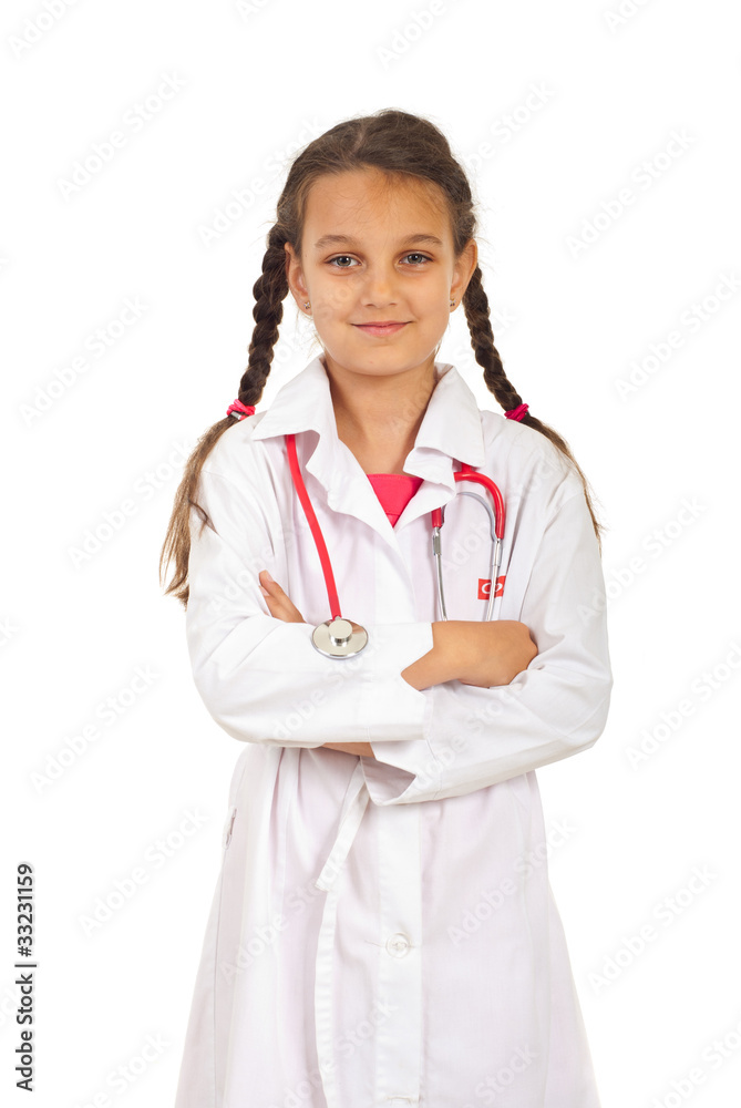 Future doctor girl with arms folded