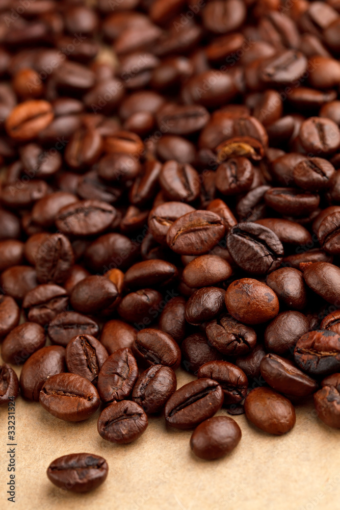 coffee beans on the parchment