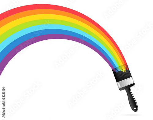 Rainbow brush. Abstract background. Vector illustration.