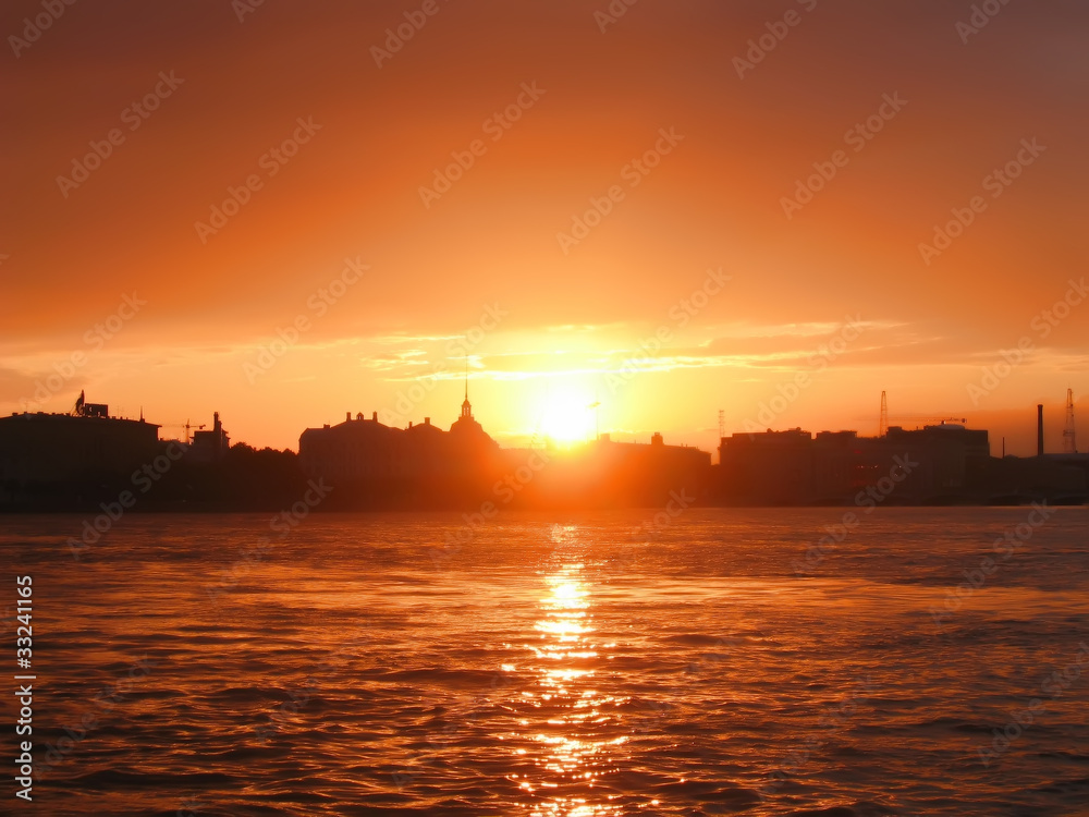 Sunset on the River Neva