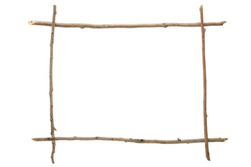 Stick and twig frame isolated, clipping path included