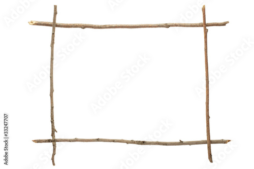 Stick and twig frame isolated, clipping path included