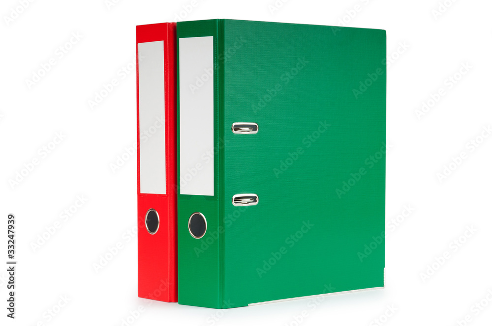 Office folders isolated on the white background Office folders isolated on the white background