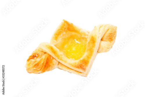 Handmade puff pastry with lemon kurd