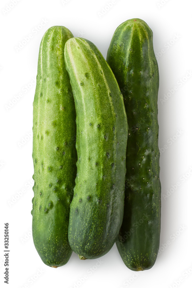 Three greenhouse cucumbers Three greenhouse cucumbers