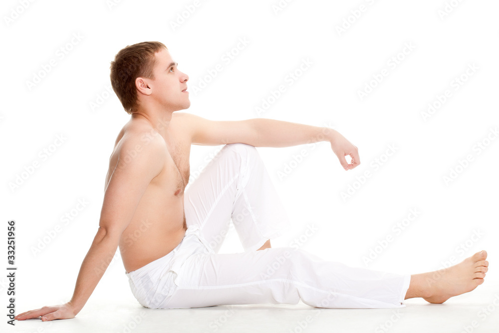 Obraz premium man wearing white pants
