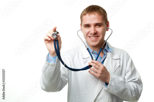 man doctor with stethoscope