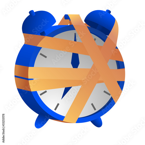 Alarm-clock ligatured by rope