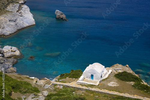 grèce; cyclades; amorgos : aghia ana, chapelle