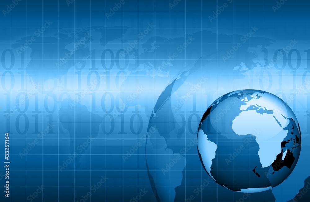 blue technology globe information background blue technology globe information background