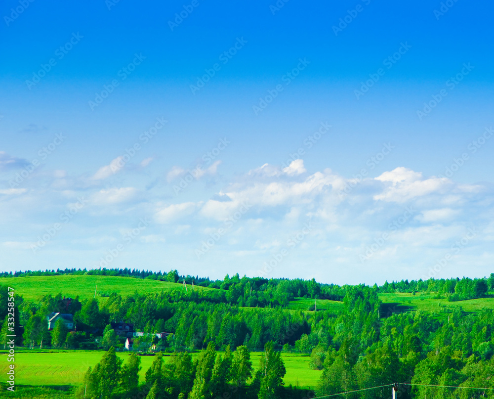 Naklejka premium Field Scene Farm