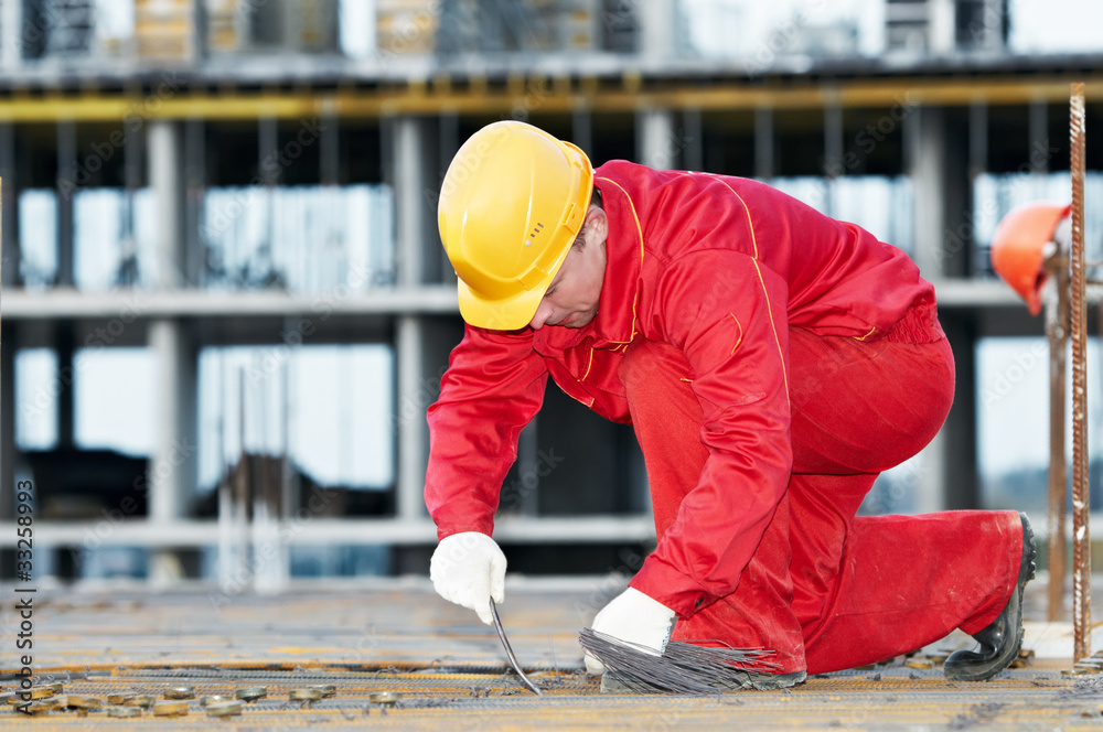 construction worker making reinforcement construction worker making reinforcement
