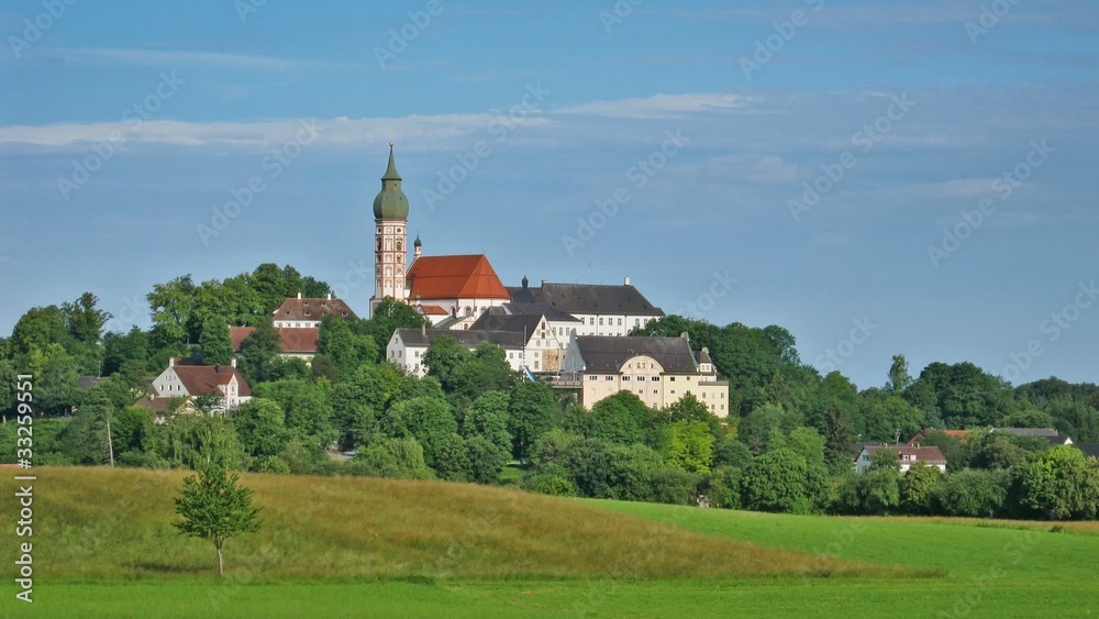 Time-lapse of the beautiful monastery Andechs in Bavaria Germany Time-lapse of the beautiful monastery Andechs in Bavaria Germany