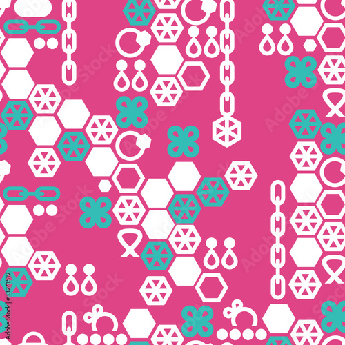 Vector seamless pattern of fashion jewelry
