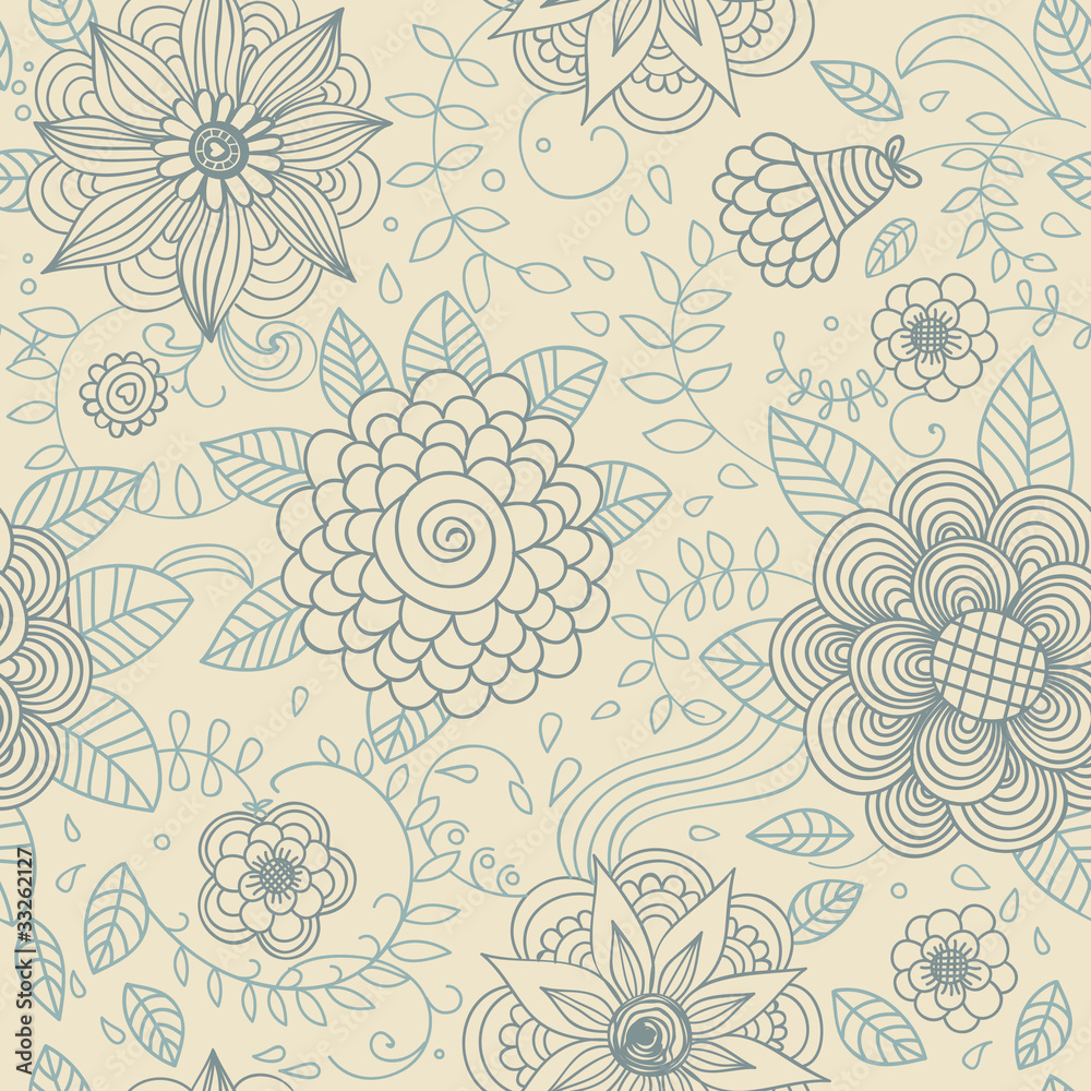 Floral seamless pattern for retro wallpapers Floral seamless pattern for retro wallpapers