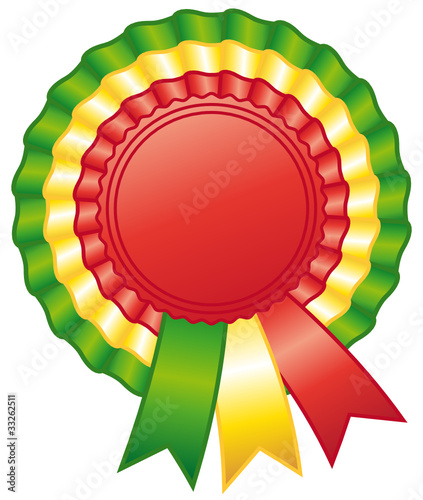 Rasta cockade. Rosette ribbon.