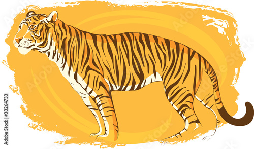 Tiger is in a relaxed posture.